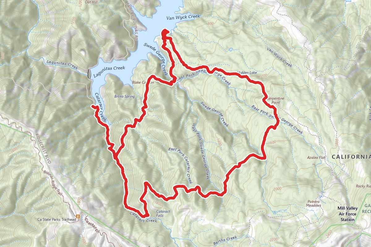 Cataract Falls Trail, High Marsh, Kent Trail, and Helen Market Trail