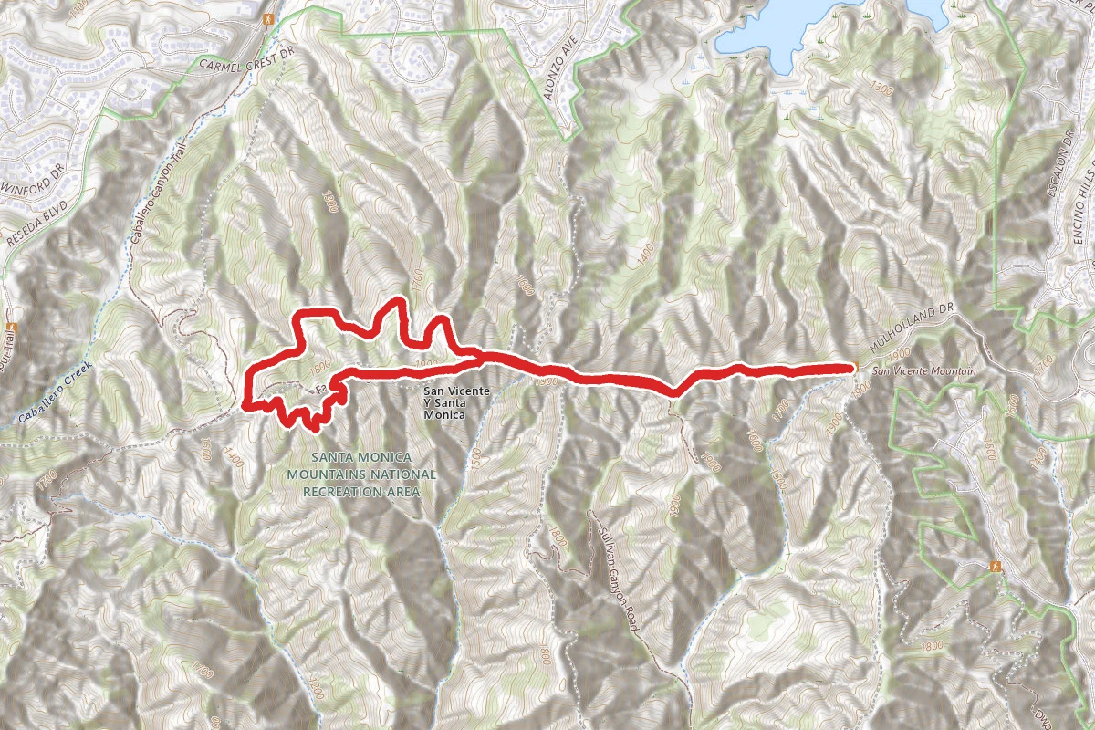 San Vicente Mountain to Farmer Ridge Fire Road Loop