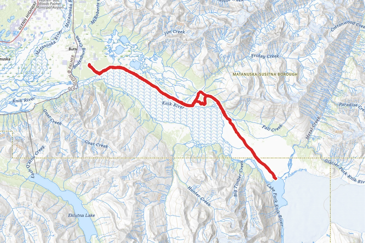 Knik Glacier via Jim Creek
