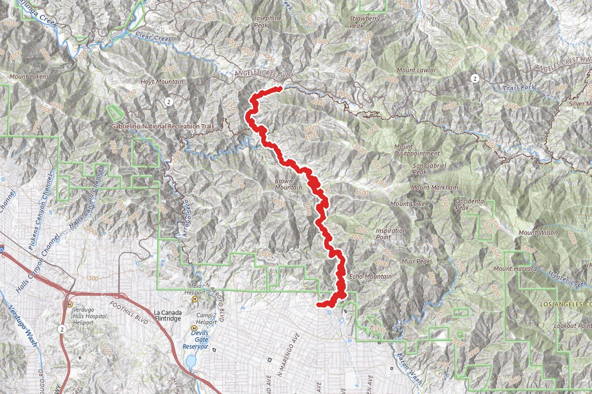 Cobb Estate to Switzer Station via Lower San Merrill Trail