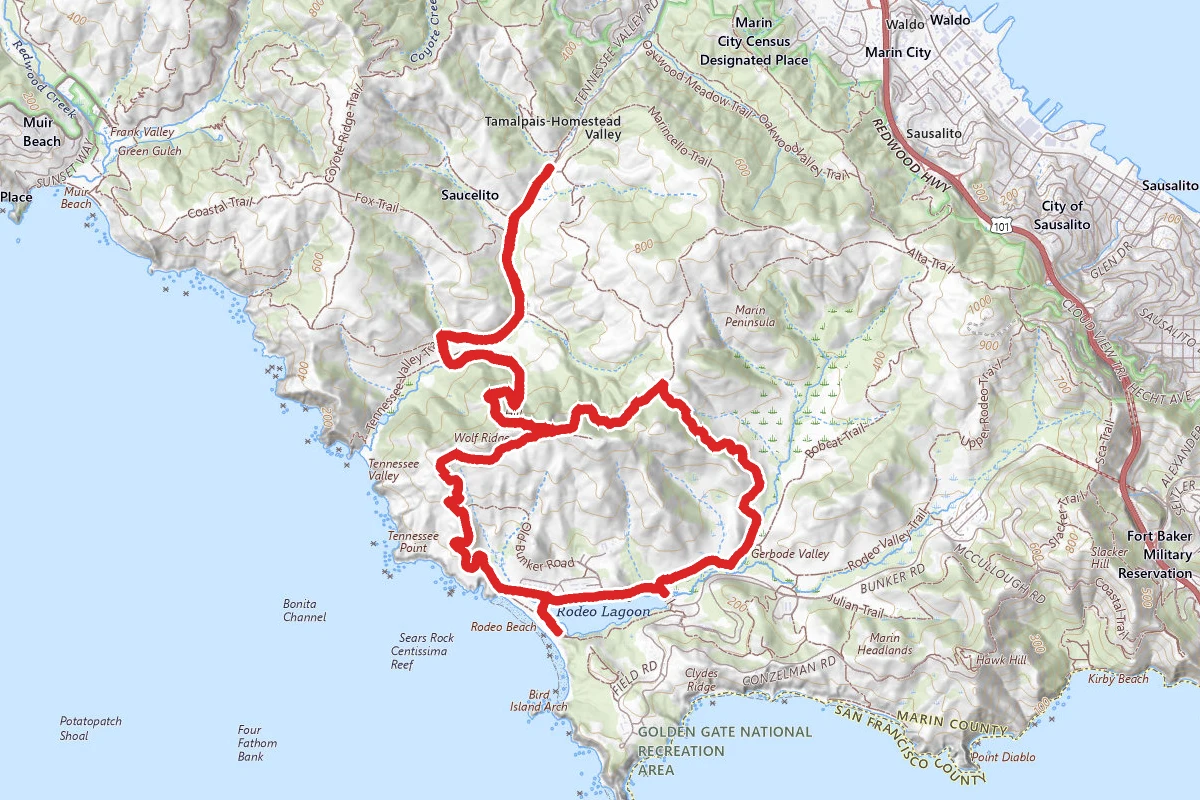Tennessee Valley to Rodeo Beach