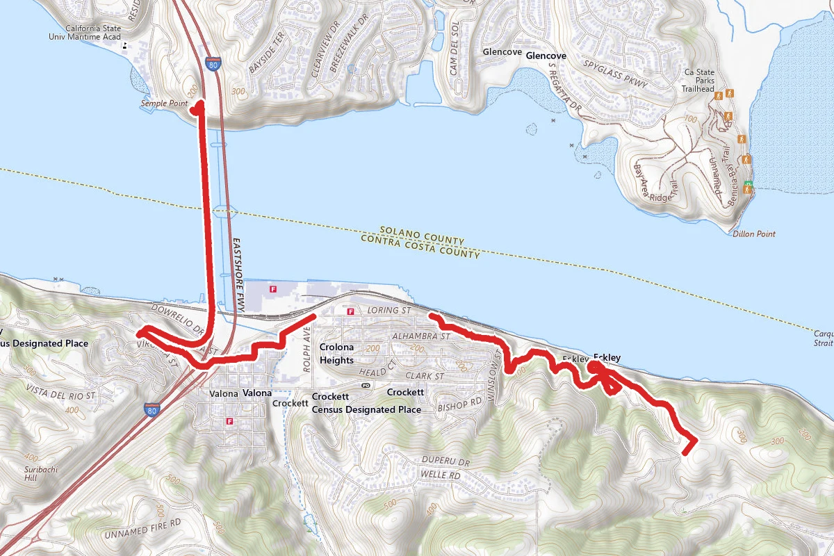 Bull Valley Trail to the Carquinez Bridge