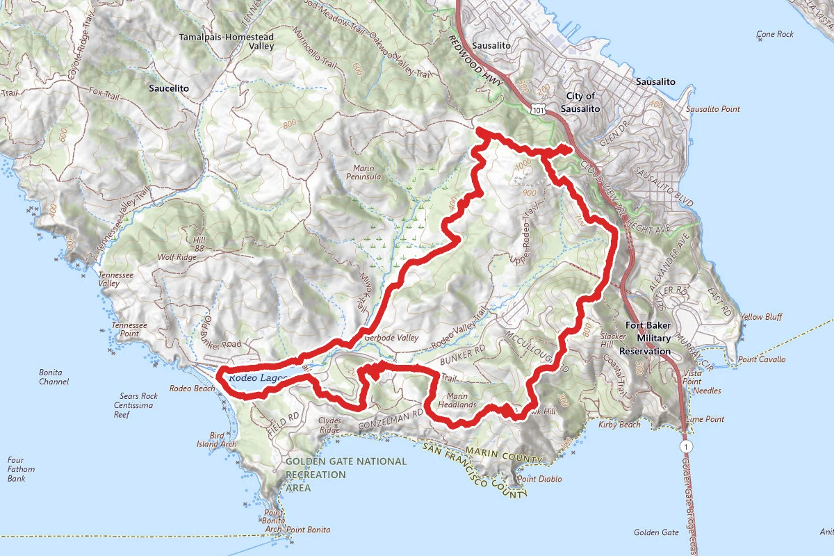 Bobcat to Miwok to Coastal to SCA Loop