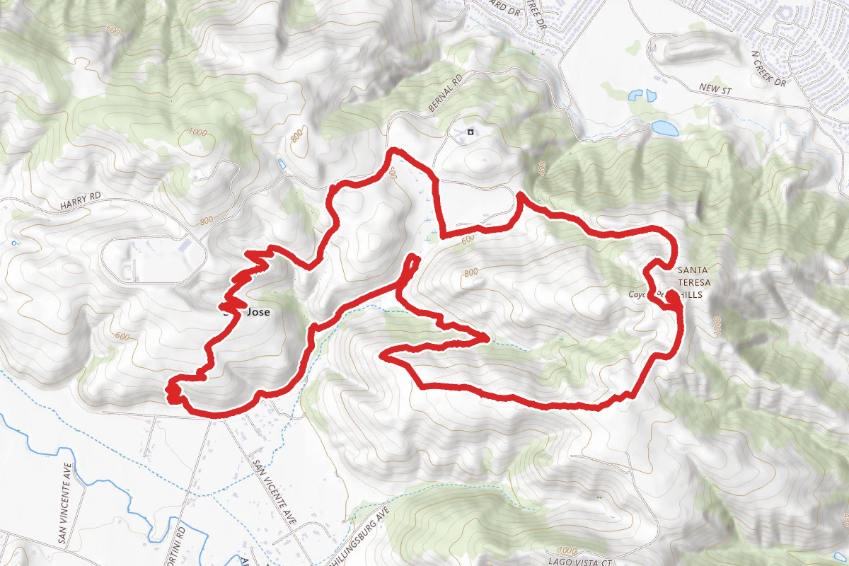 Pueblo Trail to Coyote Peak, Hidden Springs and Fortini Trail Loop