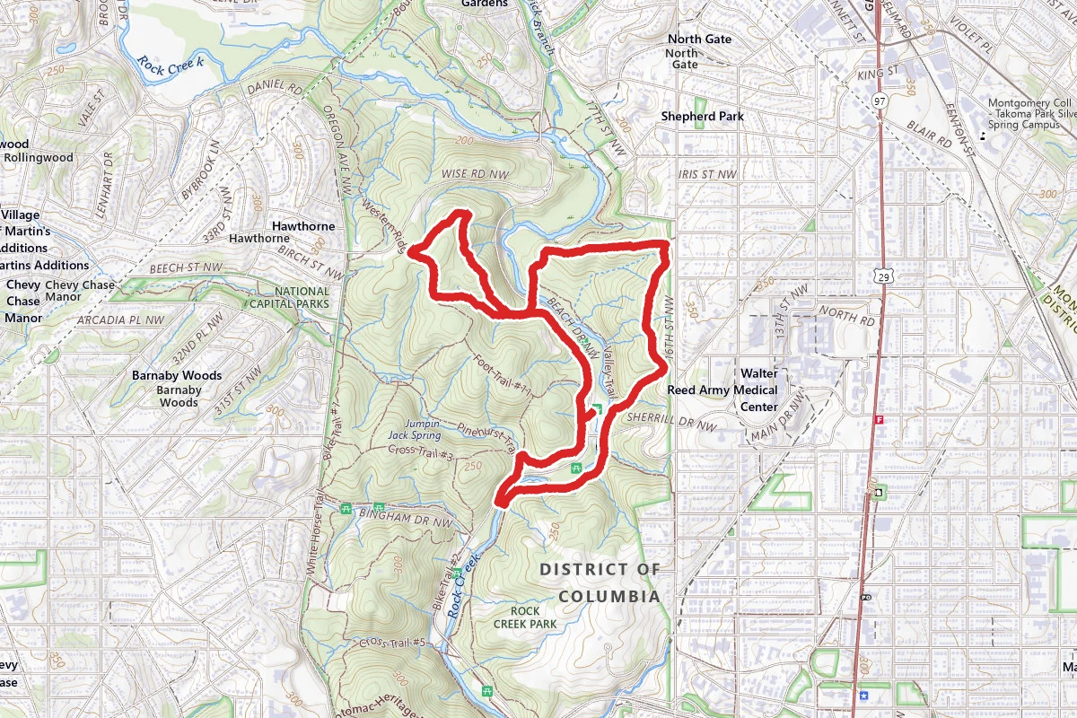 Valley Trail, Pine Trail, Holly Trail, Dim Trail, Western Ridge Trail Loop