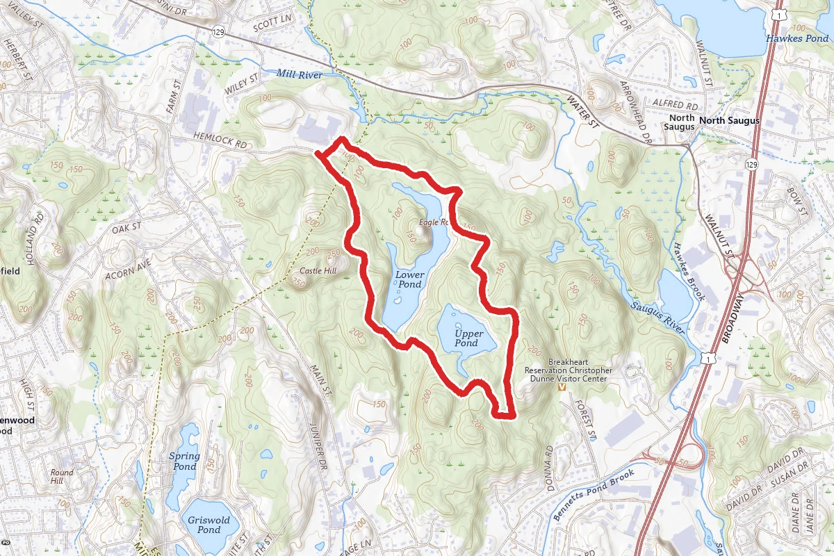 Pearce Lake and Upper Pond Paved Loop