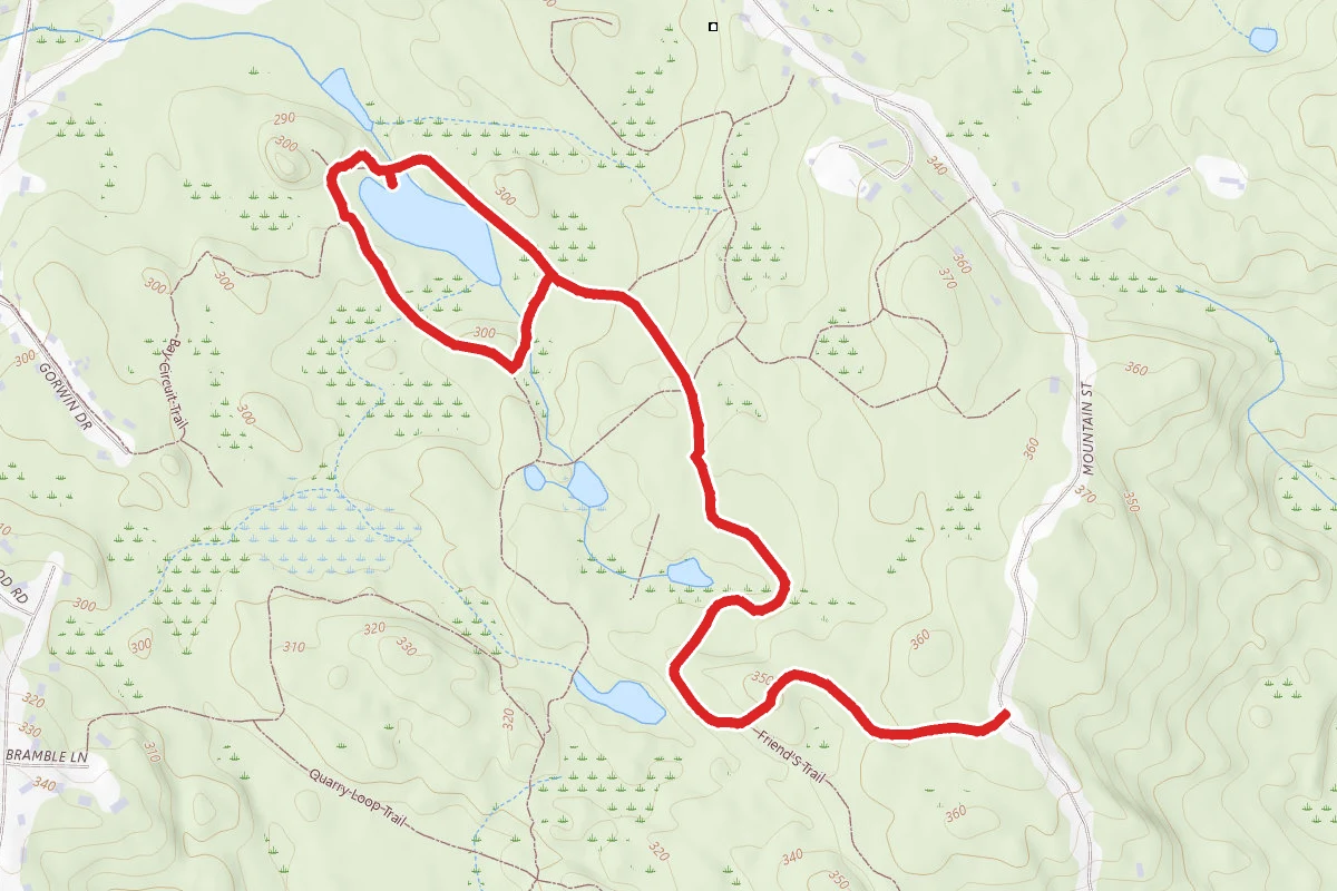 Friends Trail to Morse Loop to Bay Circuit Trail