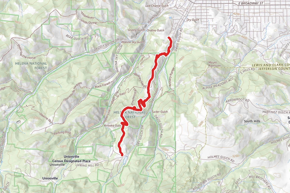 Rodney Ridge Trail route map