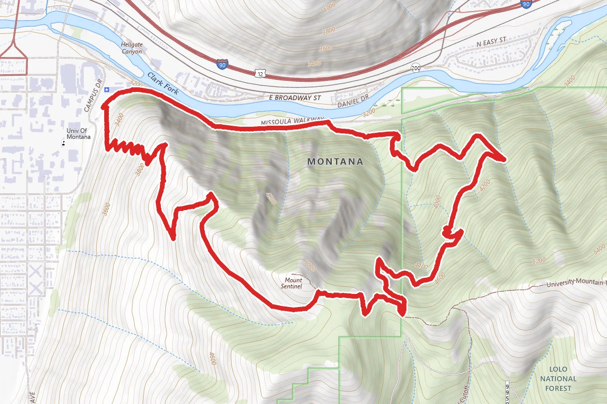 Mount Sentinel via Kim Williams and Hellgate Canyon Loop