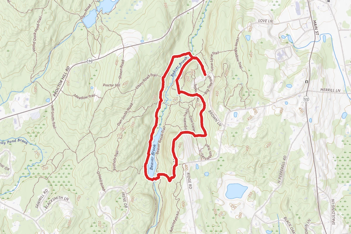 Elkins Road to Eastman Meadow and Maple Ridge Trail