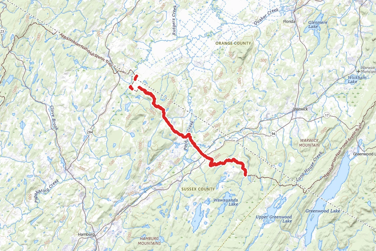 Wallkill and Vernon Valleys via Appalachian Trail