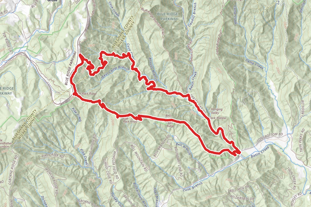 Flat Rock Ridge Trail and Grassy Gap Fire Road Loop