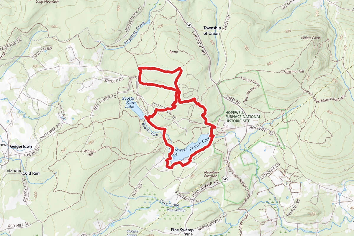 Hopewell Lake to Scott’s Run Lake to Six Penny Loop