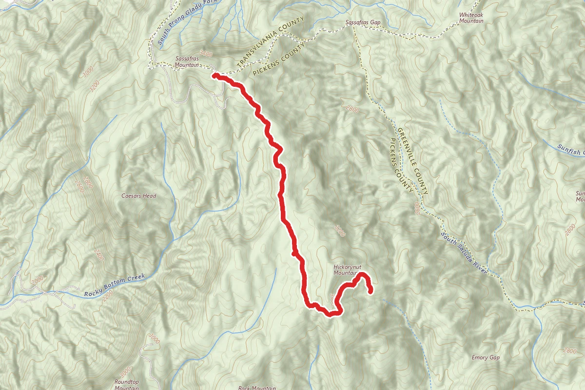 Hickorynut Mountain via Foothills Trail