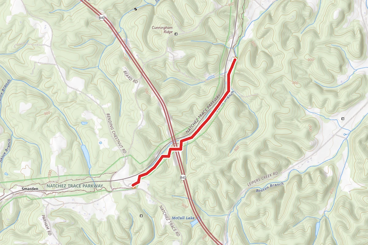 Burns Branch to Tennessee Divide
