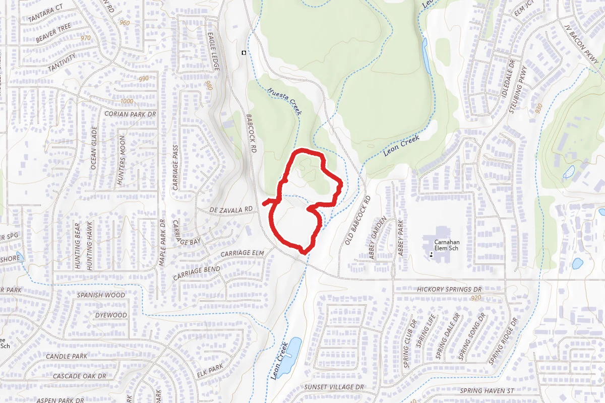 Leon Creek Loop to Exercise Loop
