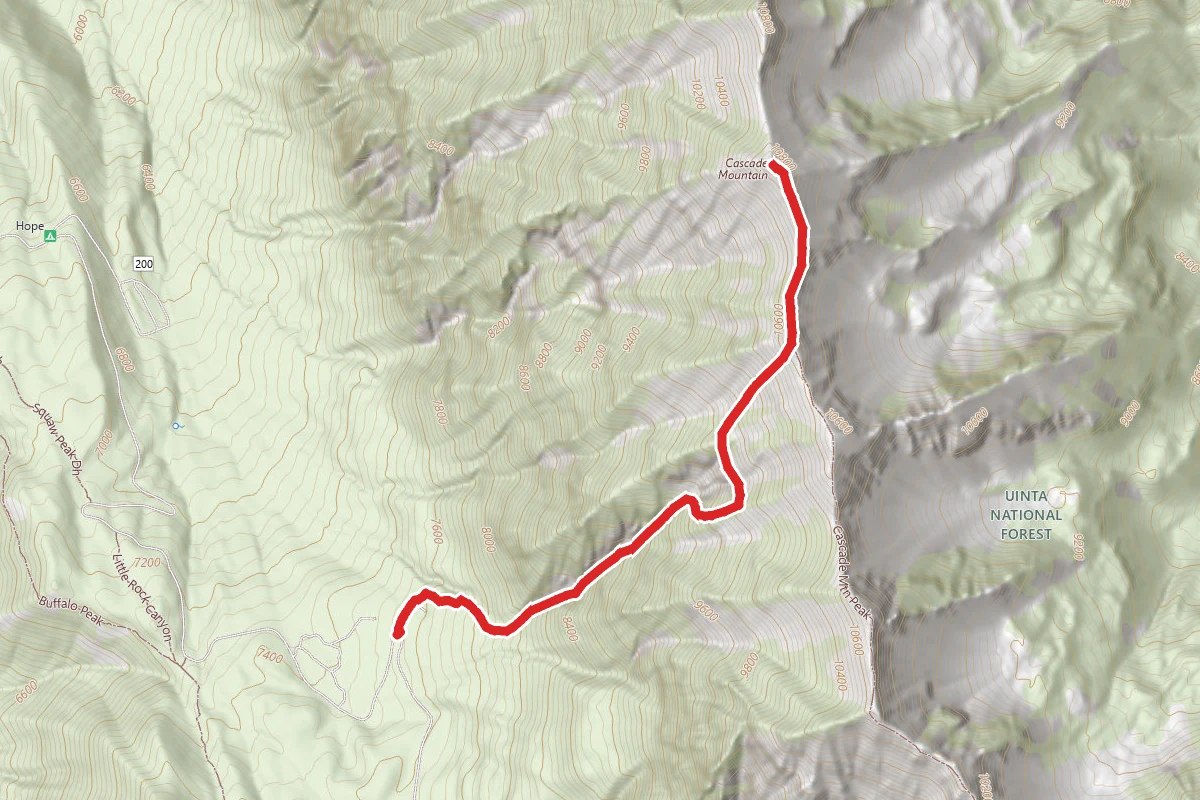 Upper Pole Couloir Trail to Cascade Mountain Summit