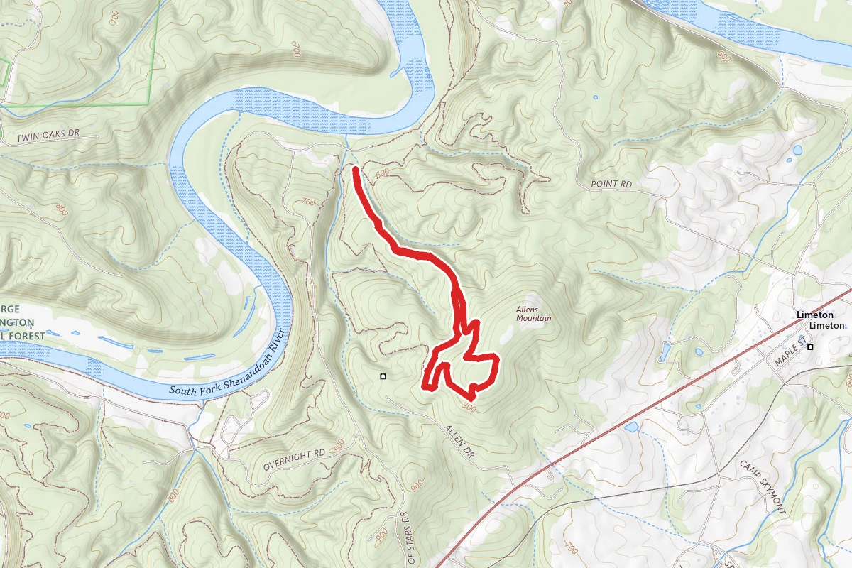 Allen's Mountain and Campbell's Jump Trail Loop