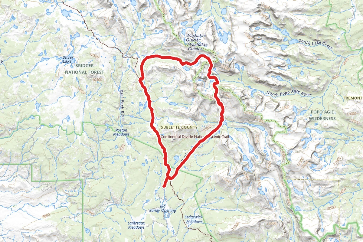 Cirque of the Towers to Fremont Trail Loop