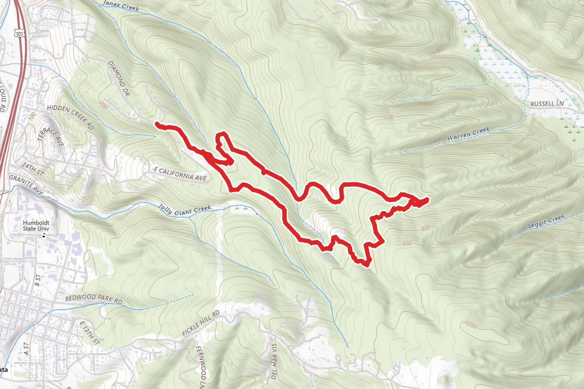 Community Forest Loop Road, Lower Jane's Creek Trail, and Jane's Creek Road Loop
