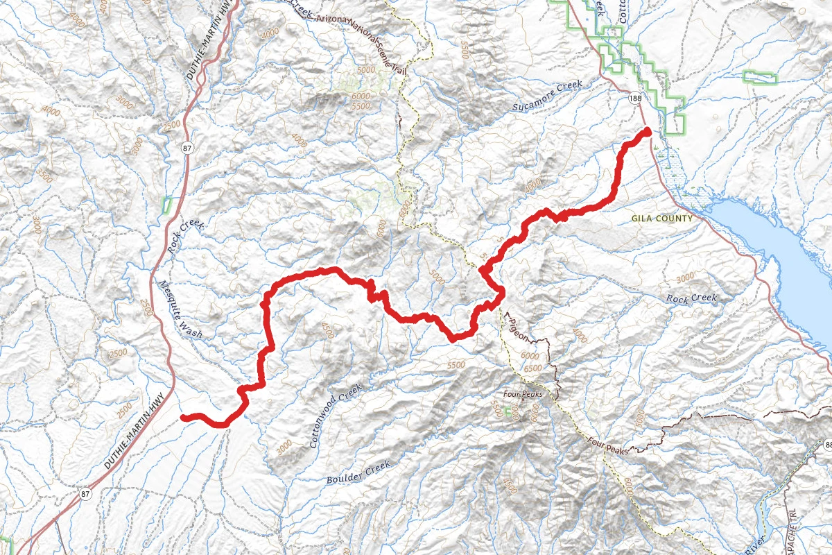 Route 188 to Four Peaks Road #143