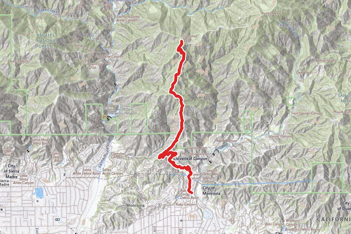 Clamshell Peak via Lower Clamshell Truck Trail