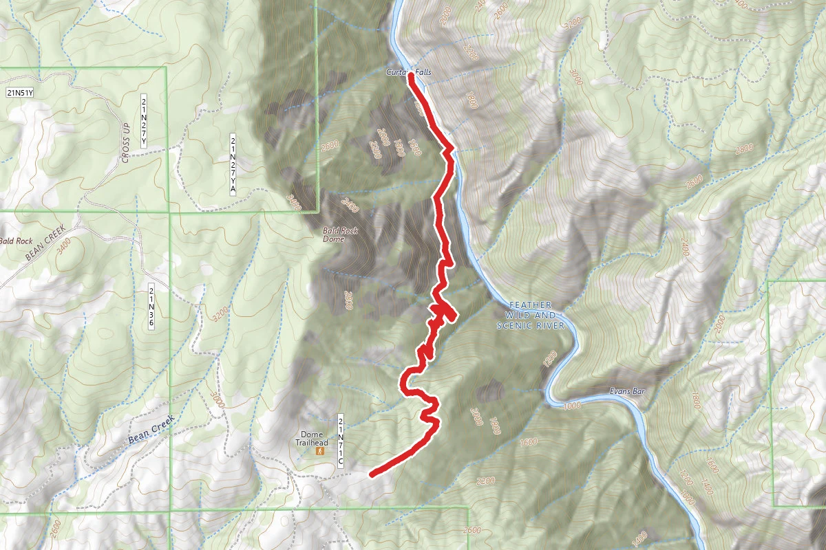 Curtain Falls and Bald Rock Dome Trail