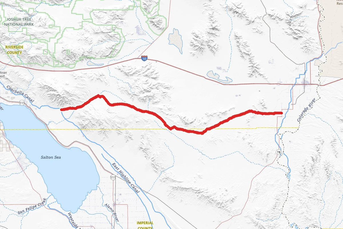 Bradshaw OHV Trail route map