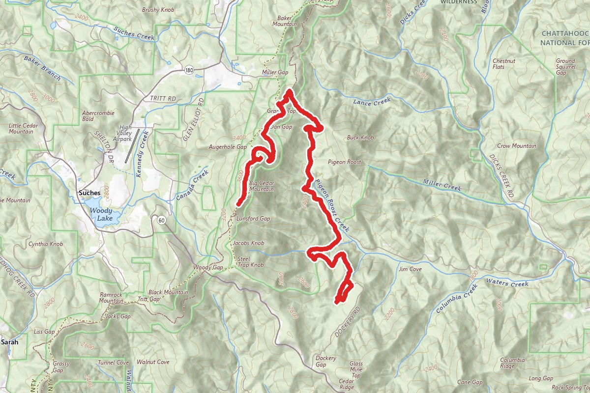 Dockery Lake Trail to Preacher's Rock