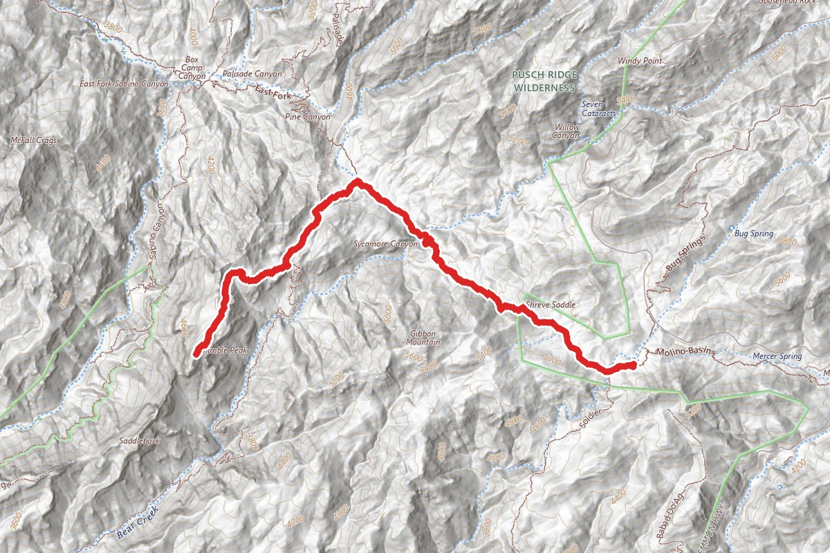 Thimble Peak via Sycamore Reservoir Trail