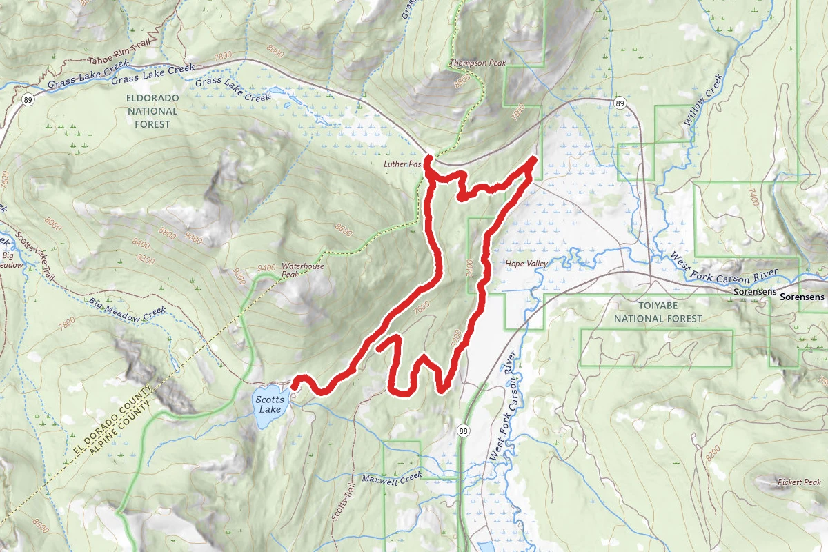 Hope Valley to Scotts Lake Loop