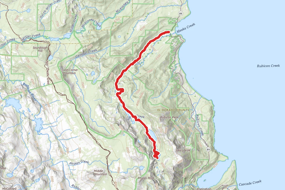 Tahoe -Yosemite Trail to Rubicon Lake