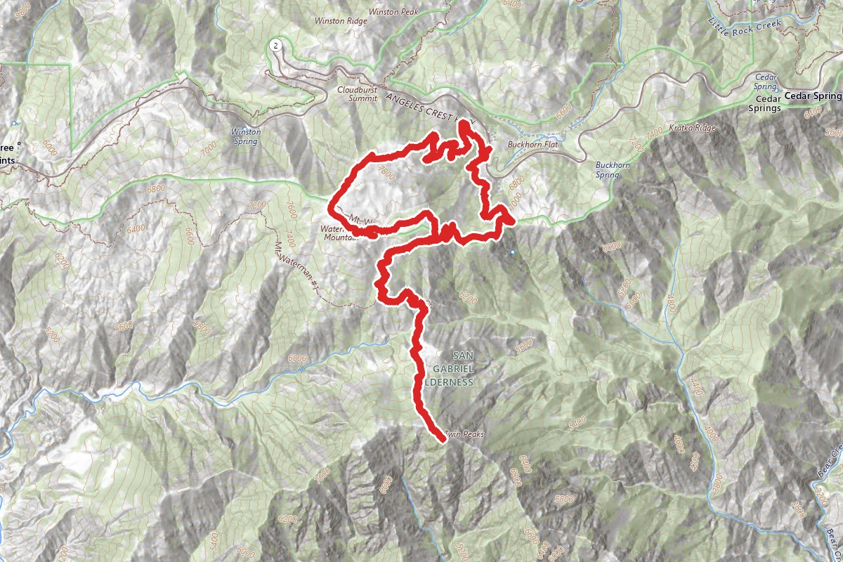 Mount Waterman and Twin Peaks Trail Loop