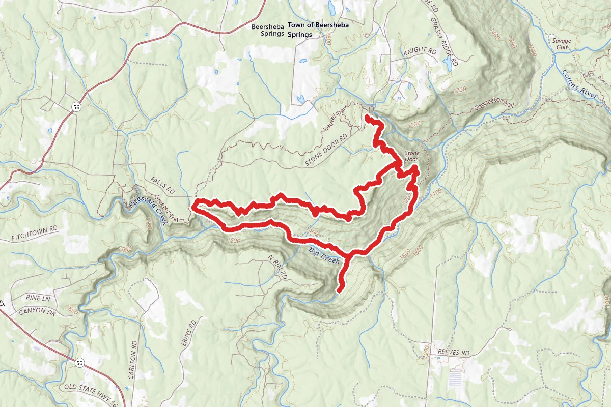 Big Creek Gulf, Big Creek Rim, and Stone Door Trails Loop