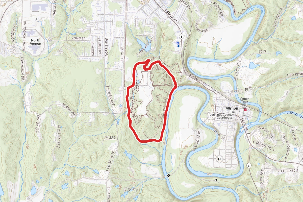 Muscatatuck River, Blue, and Green Trail Loop