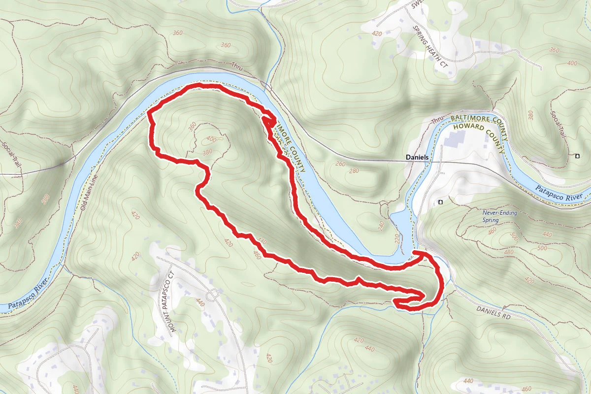 Old Main Line and Backside of Daniels Loop