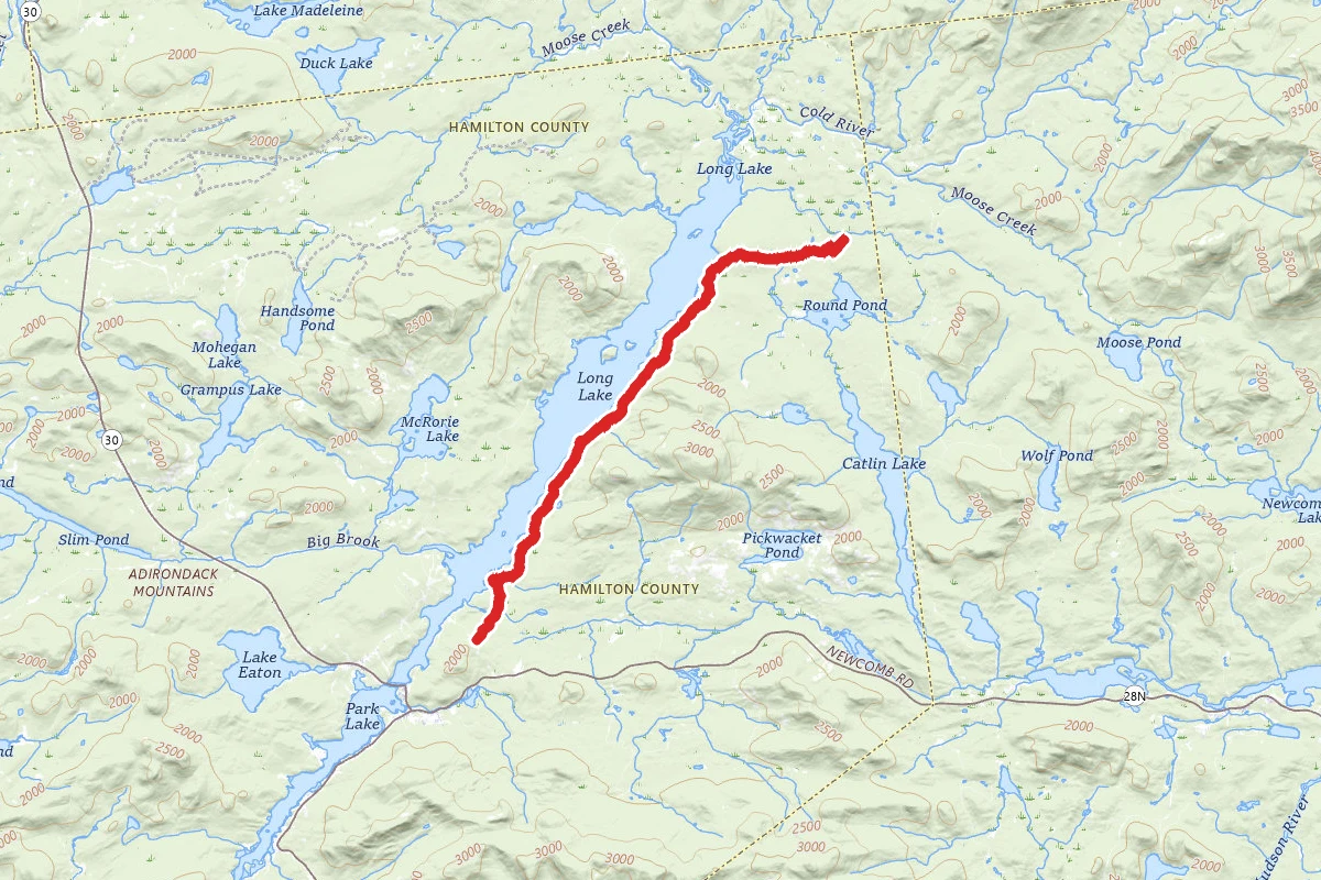 Northville-Placid Trail along Long Lake
