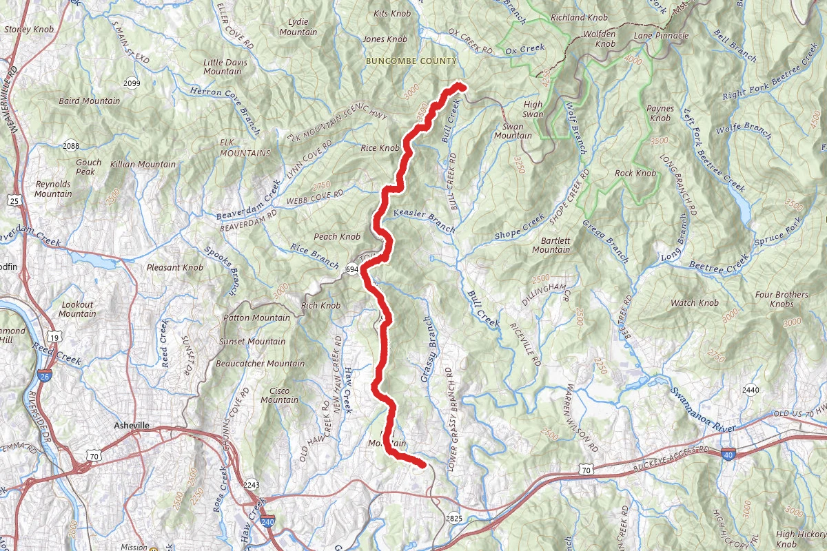 Blue Ridge Trail to Rattlesnake Lodge via the Mountain to Sea Trail