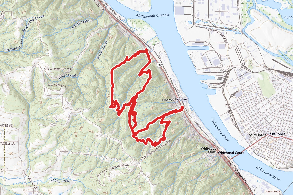 Northwest BPA and Wildwood Trail Loops