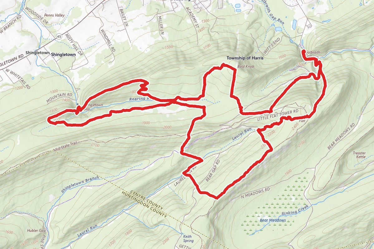 Old Lauren Run to Charcoal Flats to Spruce Gap Loop