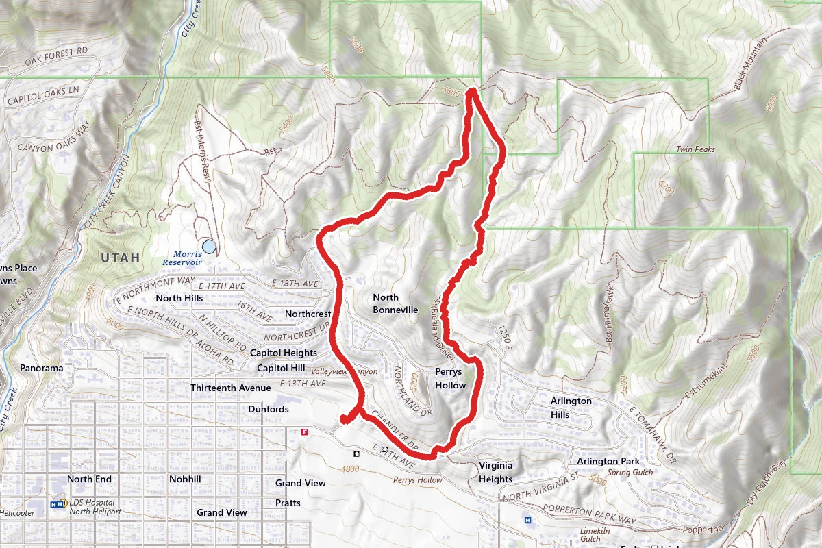 Bobsled, Valley View and Terrace Trail Loop