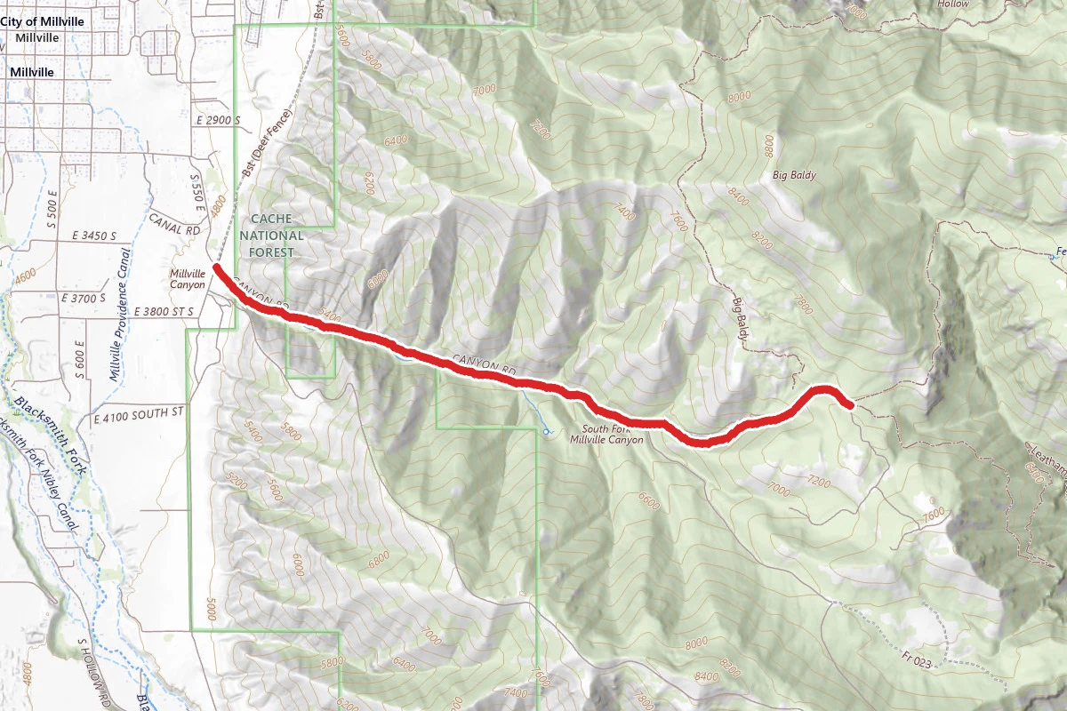Millville Canyon Road Trail