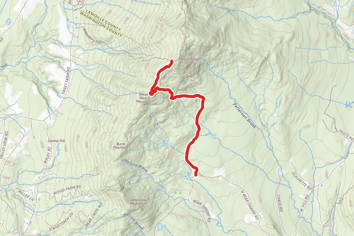 Middlesex Trail to White Rock Trail
