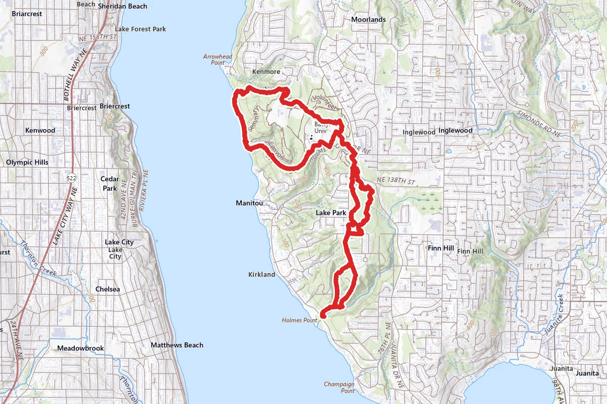 O. O. Denny Park, Big Finn Hill Park and Saint Edward State Park