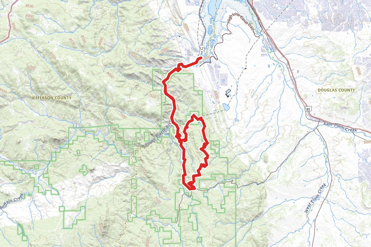 Waterton Canyon Indian Creek Mountain Bike Trail