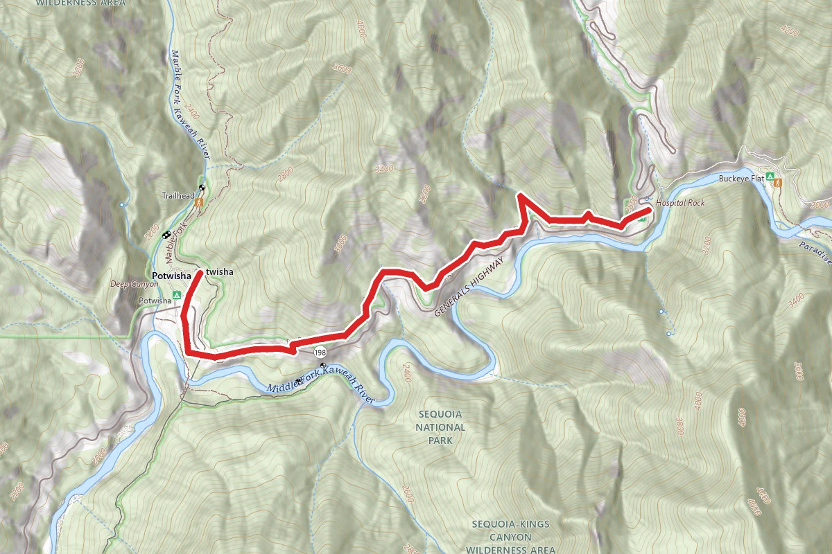 Hospital Rock to Potwisha Trail