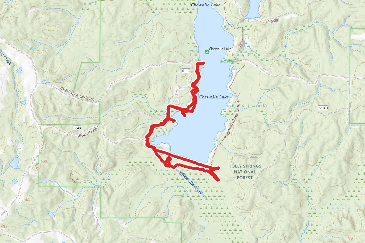 Chewalla Lake Recreation Area Trail