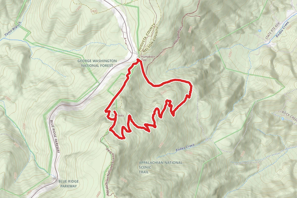 Humpback Rocks Loop Via the Appalachian Trail