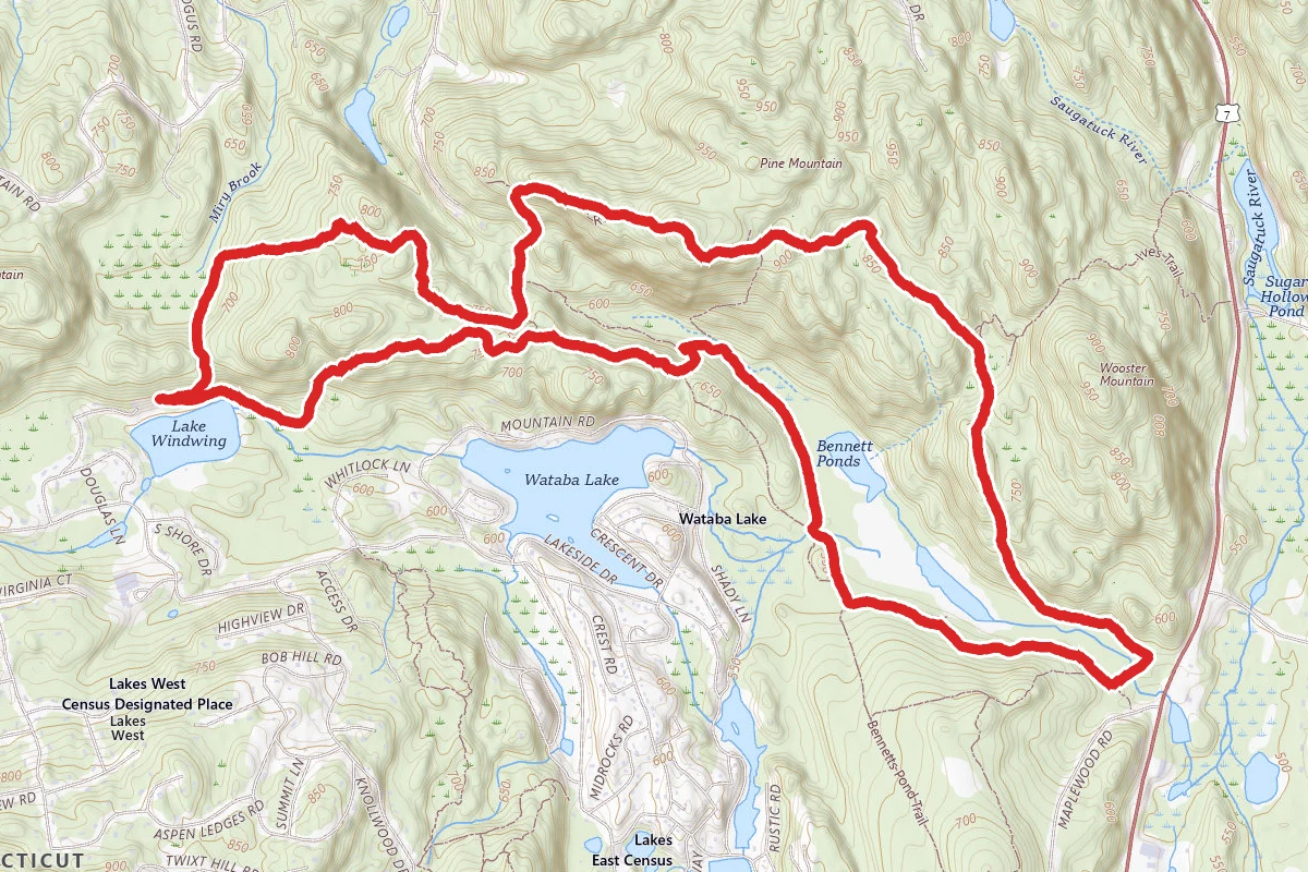 Lake Windwing, Bennett’s Pond and Pine Mountain