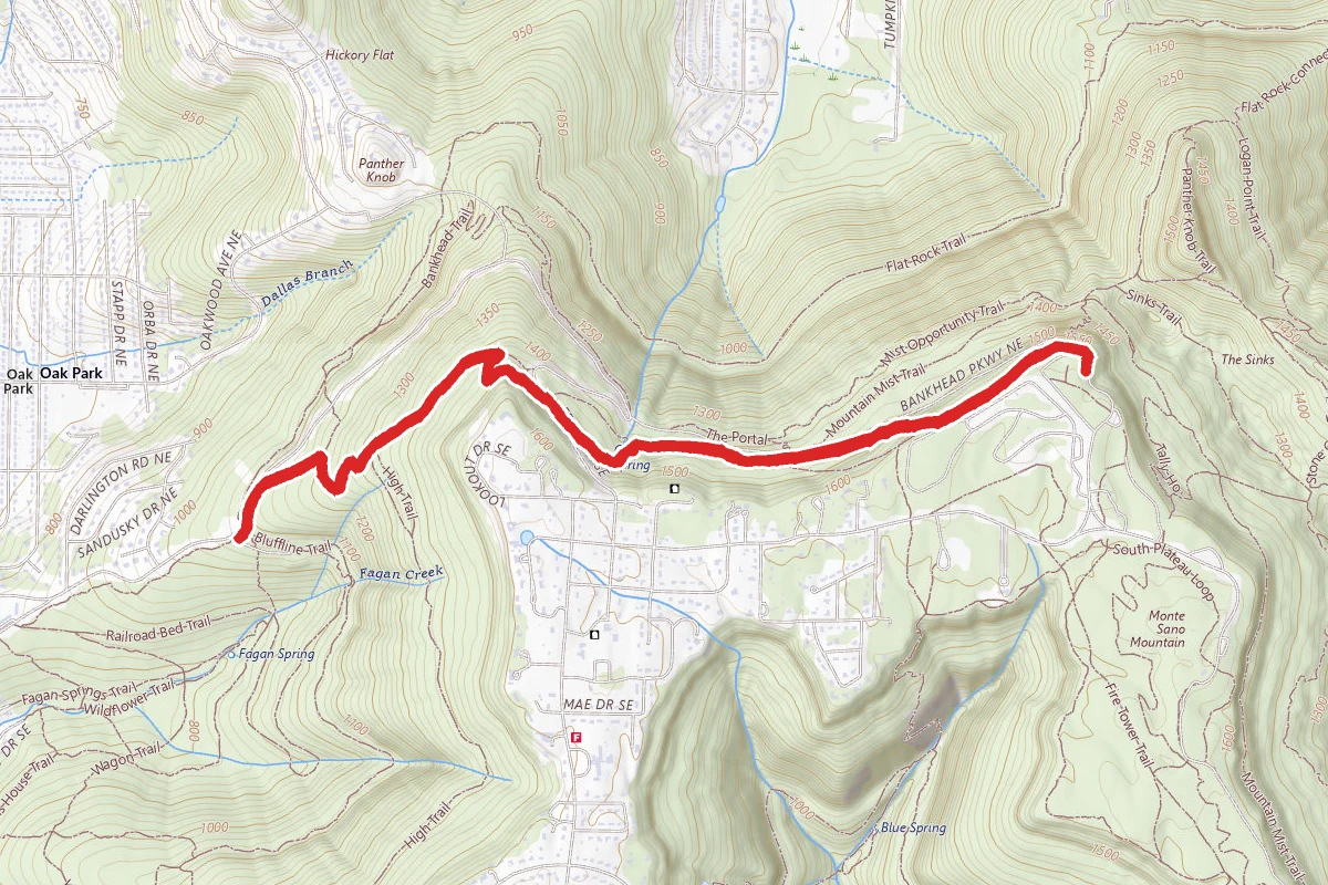 Tollgate Trail to North Monte Sano Overlook